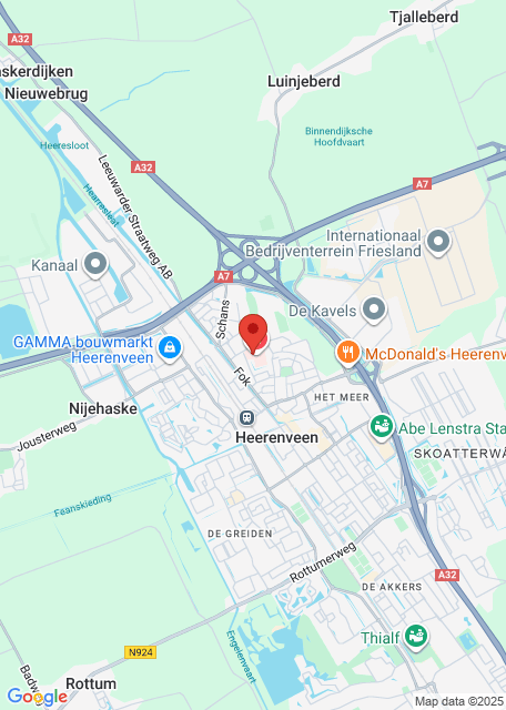 Google maps afbeelding voor Heerenveen